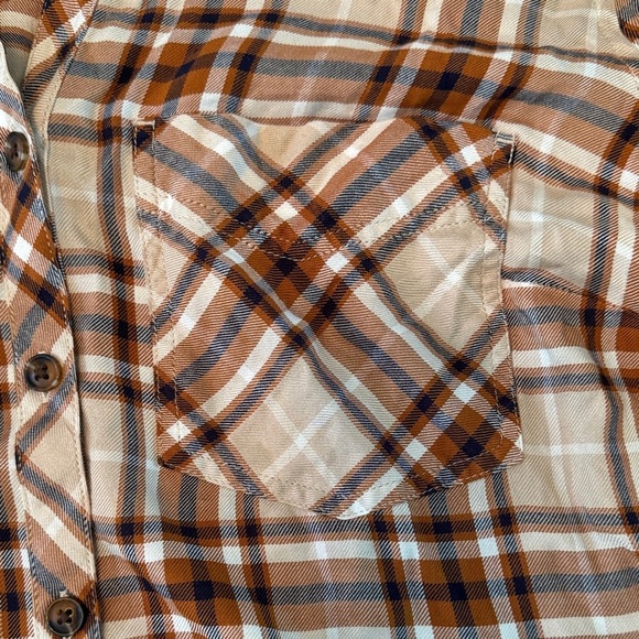 Terra & Sky Brown Plaid Button Down Shirt women’s 14w - Picture 6 of 12